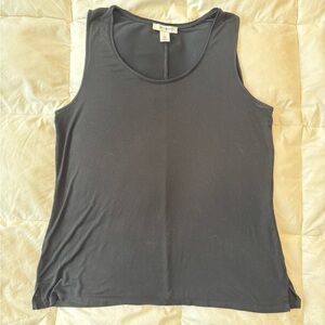 White House Black Market Black Sleeveless Tank Top with Scoop Neck